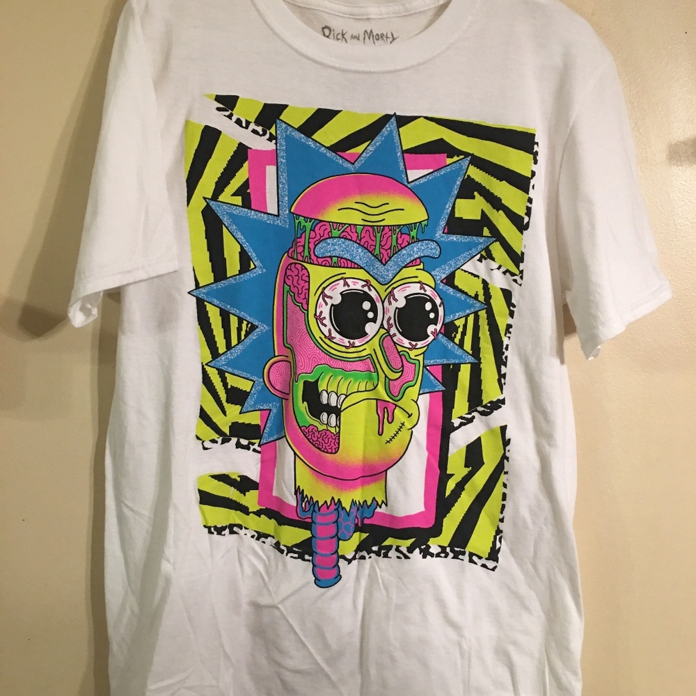 Adult Swim Rick and Morty neon tshirt